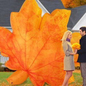 7ft Maple Leaf Inflatable with LED Light Thanksgiving Fall Blow up Yard